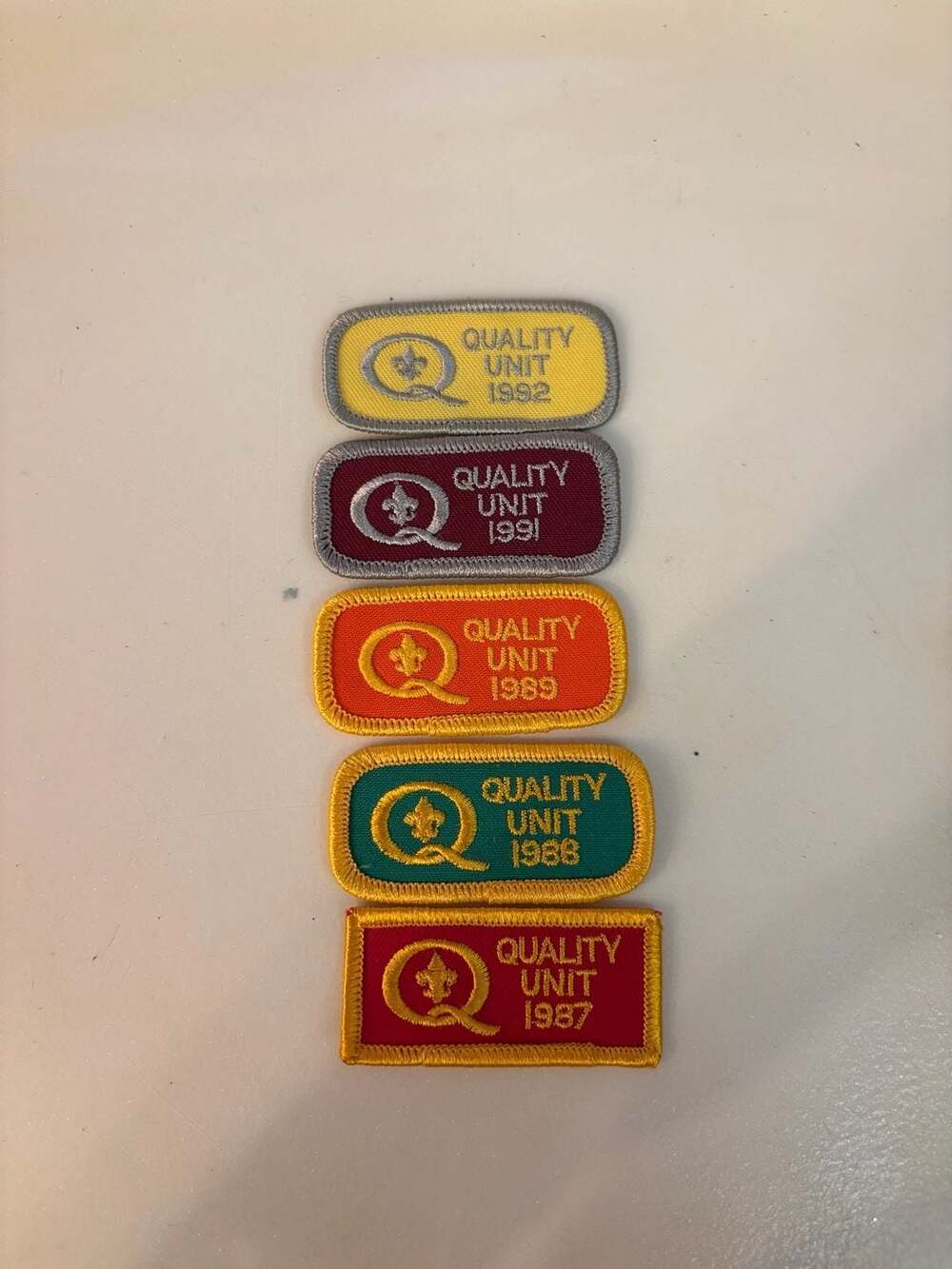 Vintage BSA Boy Scouts of America Quality Unit Award Patch Set (1987-1992)